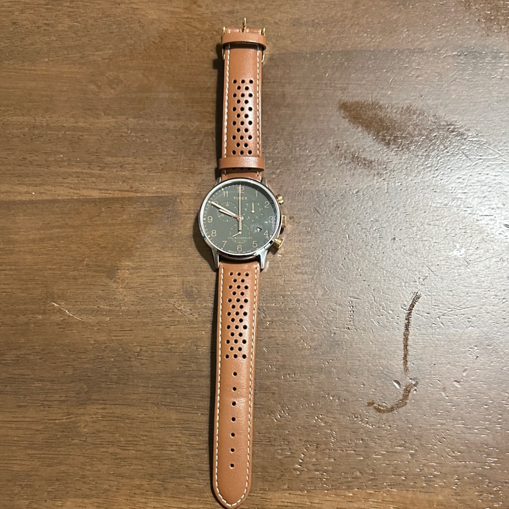 Brown Leather Strap Men's Watch